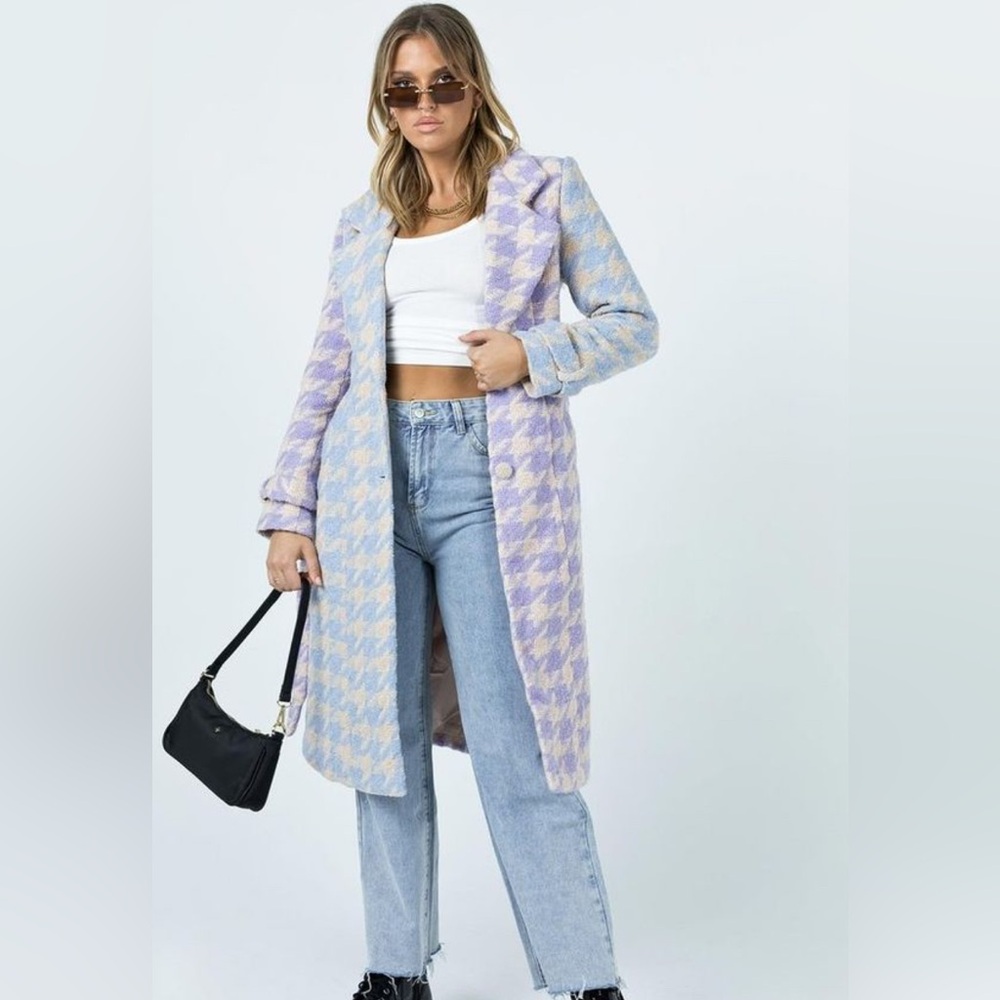 Princess Polly Pastel Houndstooth Coat